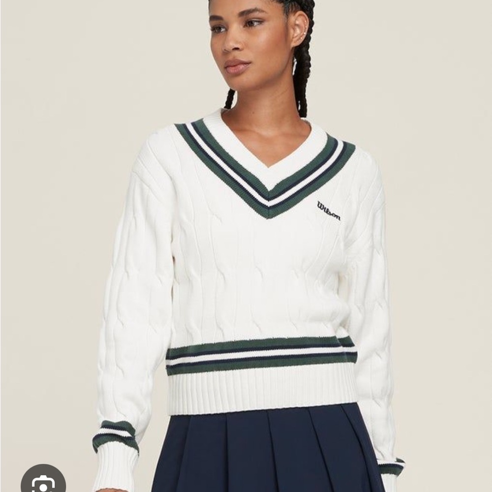 Wilson Westwood sweater v-neck white green medium